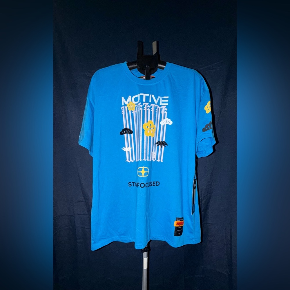 Motive Denim Graphic Tee Dragon Koi Blue 2XL NWT